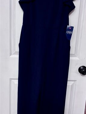 Chaps Navy Sleeveless Jumpsuit